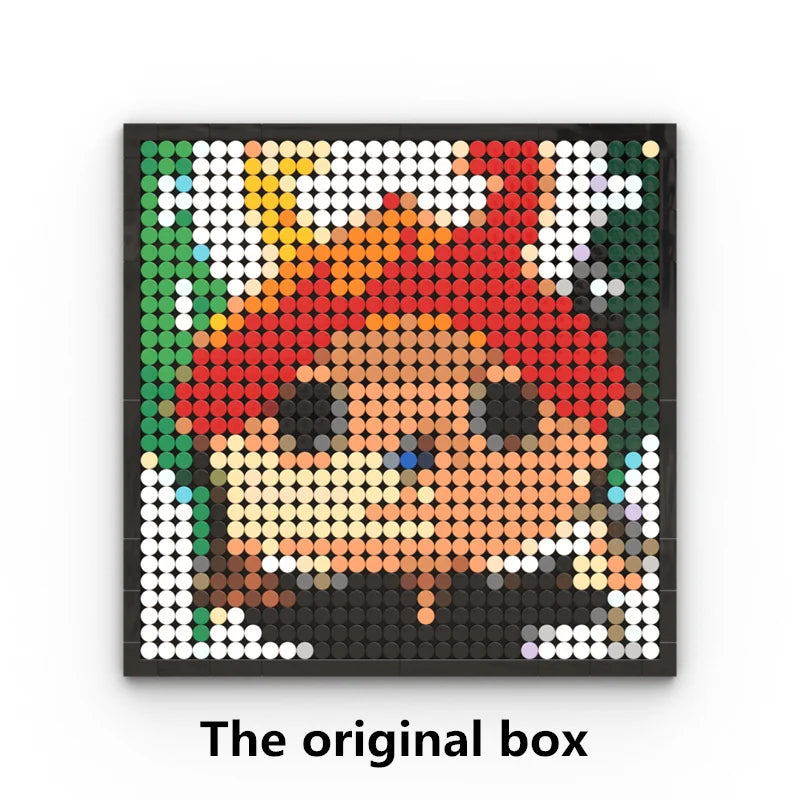 One Piece-pixelkunst-mozaïekschilderij - Portret van Roronoa Zoro (steentjes)