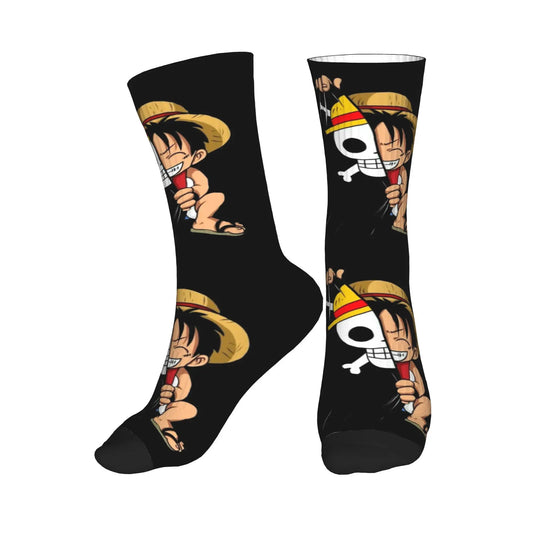 One Piece-sokken - Luffy zwart & rood