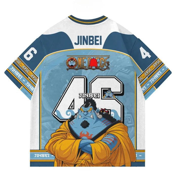 One Piece-sportshirt van Jinbe – Blauw sportshirt