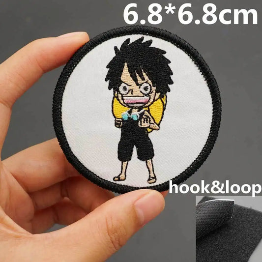 One Piece-patch - Monkey D. Luffy als kind (Zwarte cirkel)