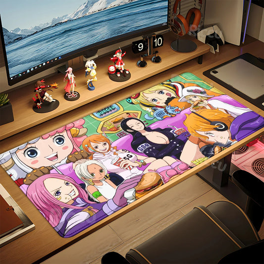 One Piece-bureauonderlegger - Banketscène van de Mugiwara-bemanning