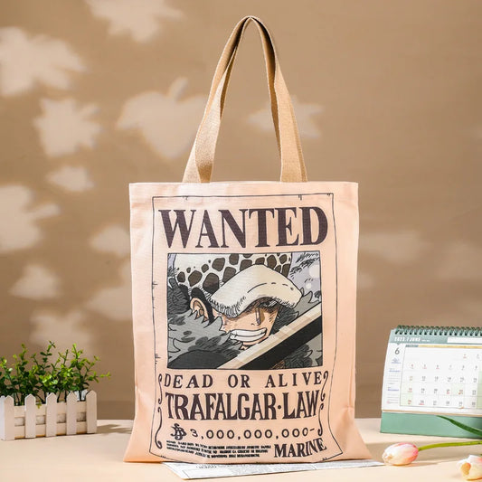 One Piece-tote bag – gezocht-poster van Trafalgar Law, chirurg