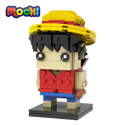 Lego One Piece-figuur - Monkey D. Luffy (blokstijl)