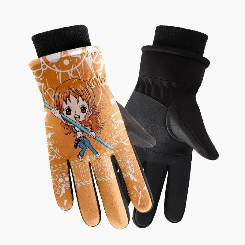One Piece-handschoenen – Nami oranje illustratie