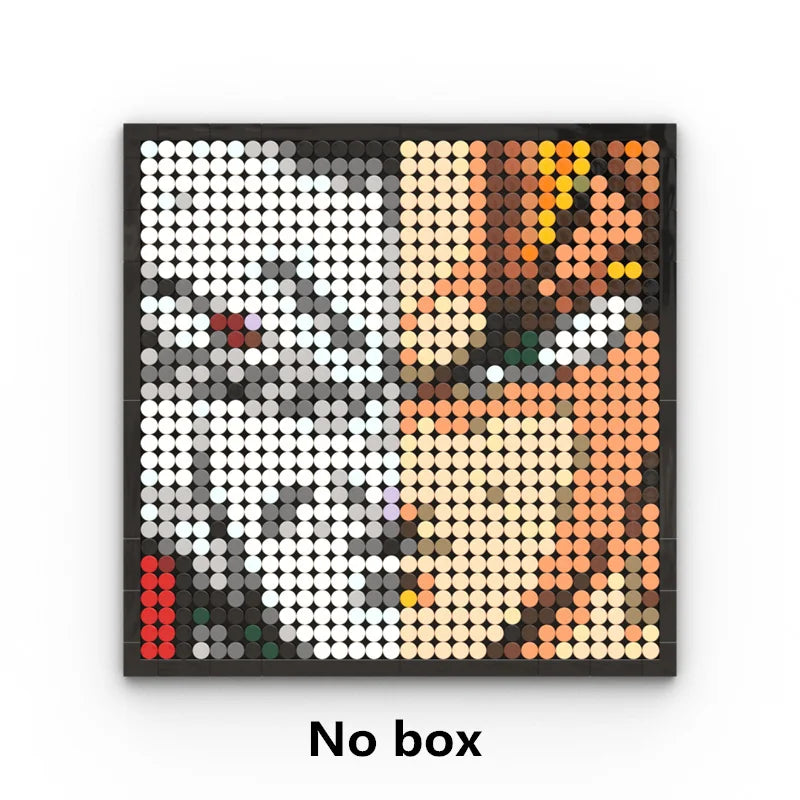 One Piece-pixelkunst-mozaïekschilderij - Portret van Roronoa Zoro (steentjes)