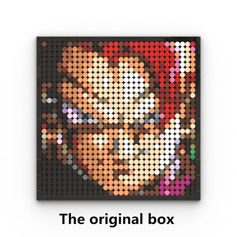 One Piece-pixelkunst-mozaïekschilderij - Portret van Roronoa Zoro (steentjes)