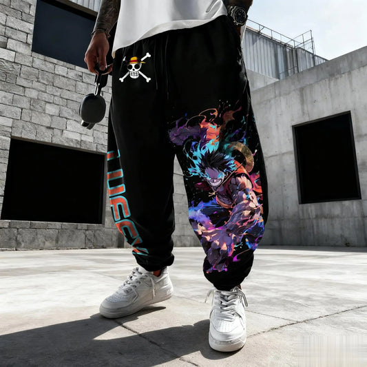 One Piece-joggingbroek - Kleurrijke illustratie van de bemanning (Streetartstijl)