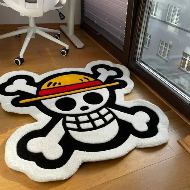 One Piece-tapijt – Jolly Roger-embleem van de Strohoeden (antislipvloerkleed)