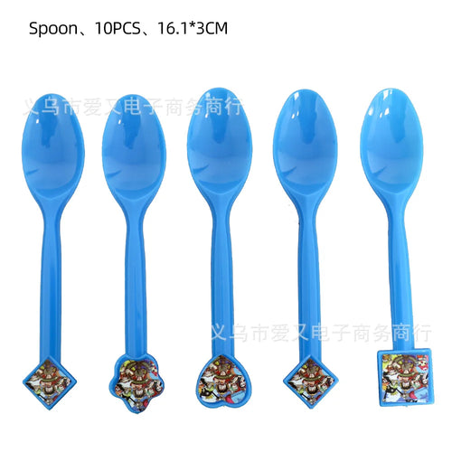 Set One Piece-lepels - Verjaardagstafeldecoratie (blauw)