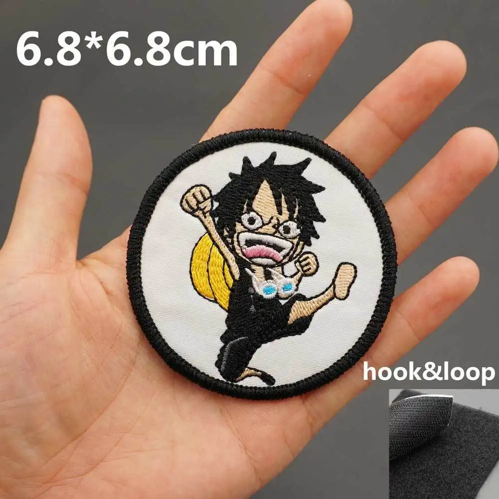 One Piece-patch - Monkey D. Luffy in gevecht (zwarte cirkel)