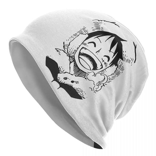 One Piece-muts - Luffy lachend schets wit
