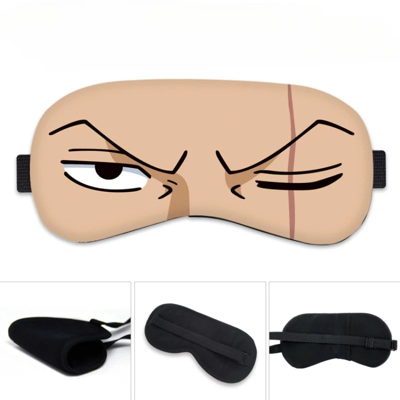 One Piece-slaapmasker - Ontwerp met de blik van Roronoa Zoro