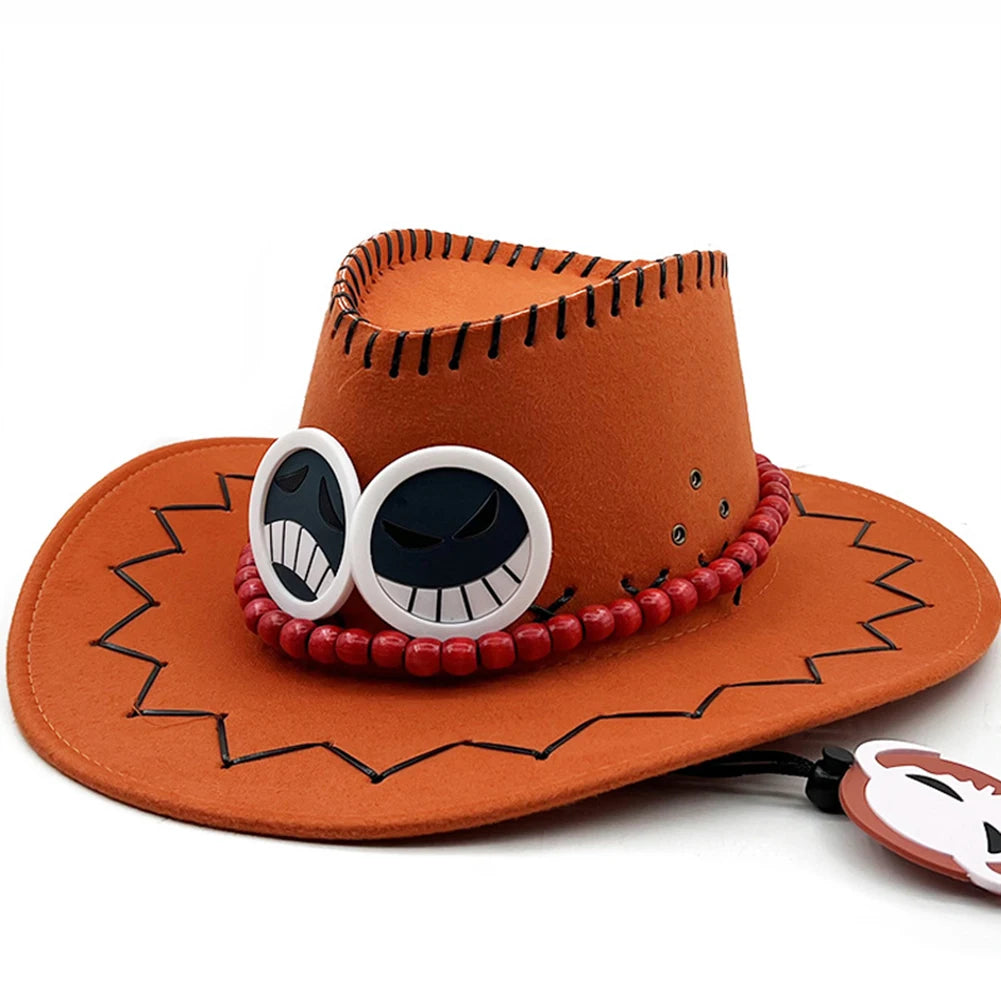 One Piece Ace-hoed – Oranje vilt en badges