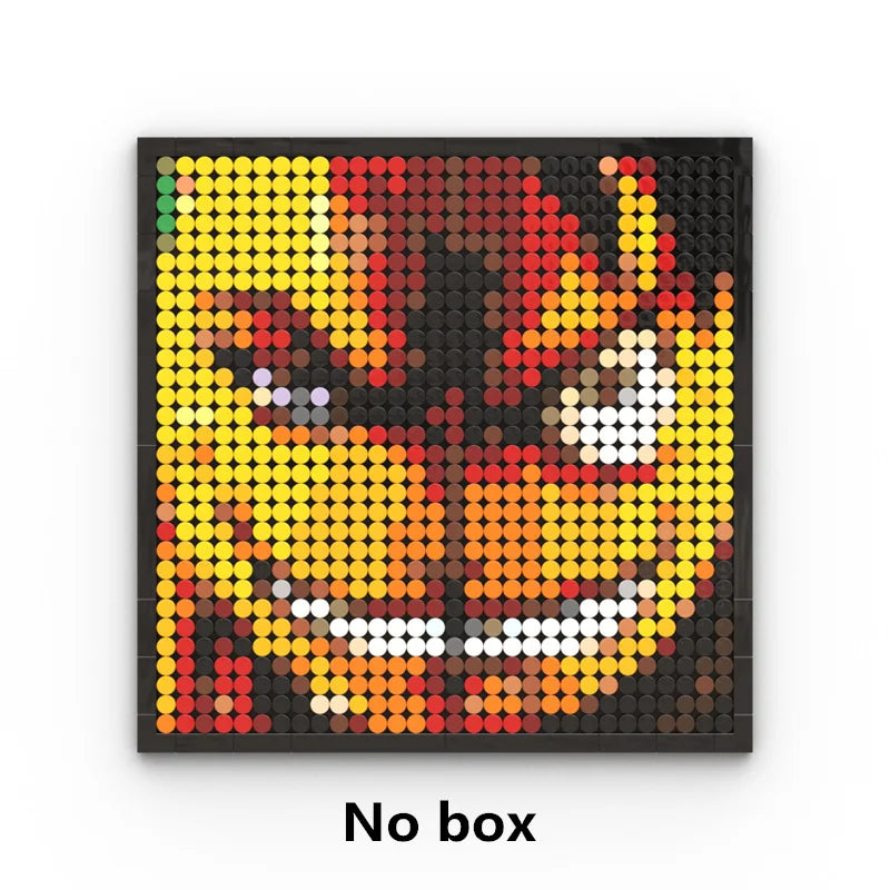 One Piece-pixelkunst-mozaïekschilderij - Portret van Roronoa Zoro (steentjes)