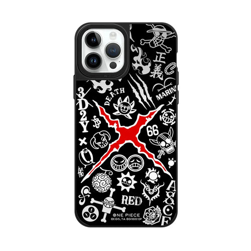 One Piece-hoesje – Zwart-rood piratenembleem