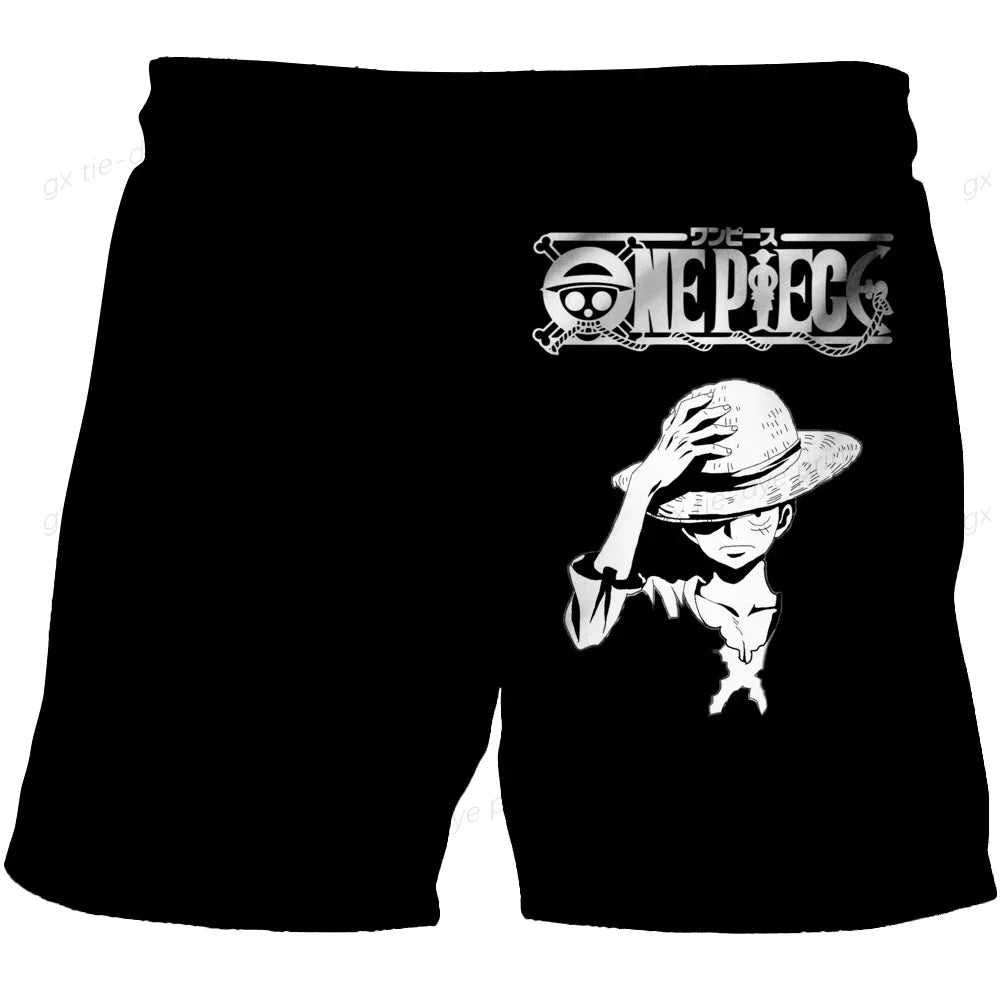 One Piece-zwembroek - silhouet van Luffy Gear 5 (zwart ontwerp)