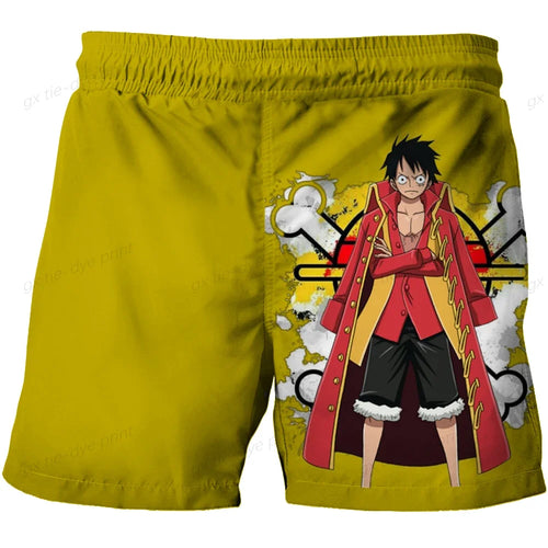 One Piece-zwembroek - geel ontwerp met Luffy uit "Land of Wano"