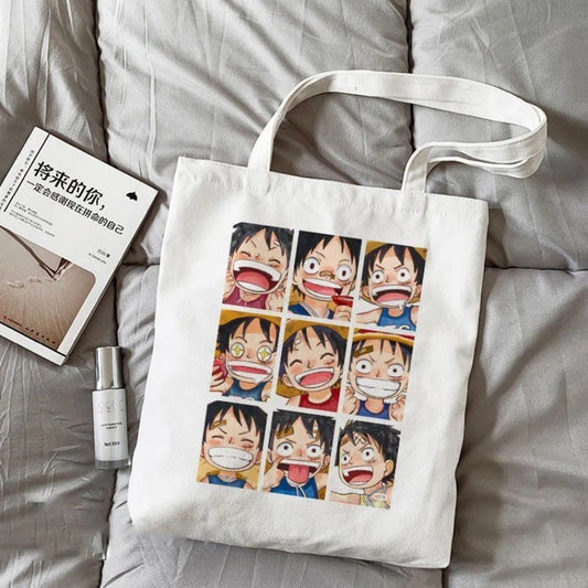 One Piece-draagtas – Mozaïek van Luffy-gezichten
