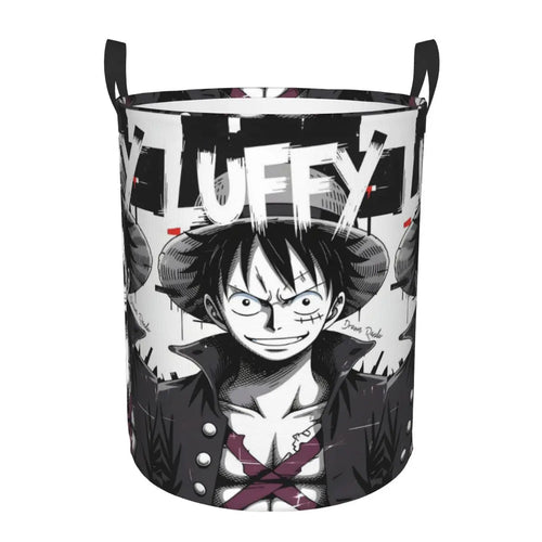 One Piece-opbergmand - Zwart-witportret van Monkey D. Luffy