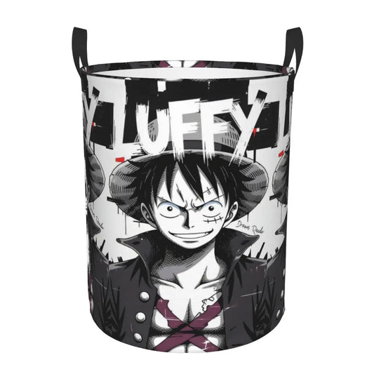 One Piece-opbergmand - Zwart-witportret van Monkey D. Luffy