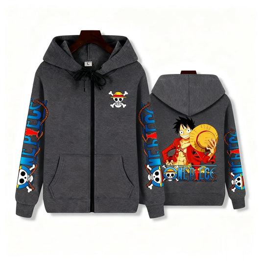 Zwarte One Piece-hoodie – Monkey D. Luffy-hoed