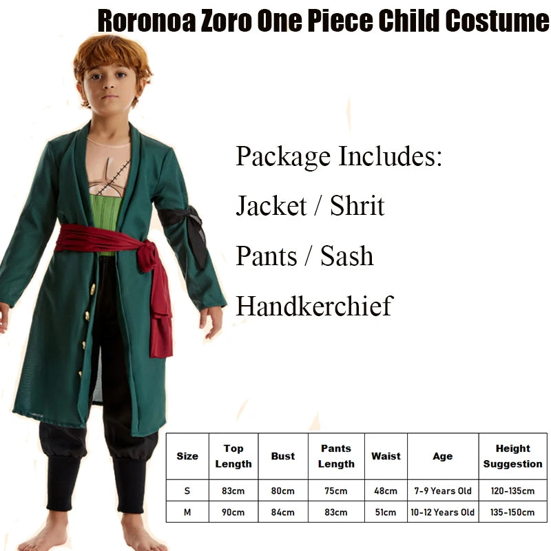 One Piece-kostuum - Kinderoutfit Roronoa Zoro (met accessoires)