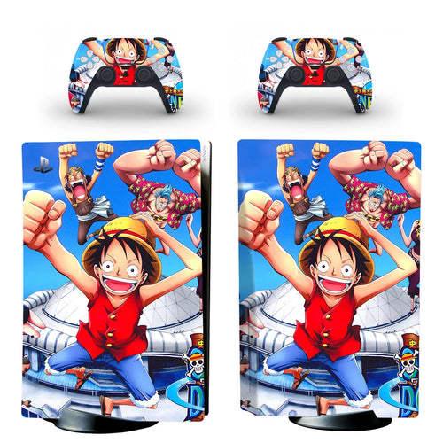 One Piece-PS5-stickers - Monkey D. Luffy in actie tijdens gevecht