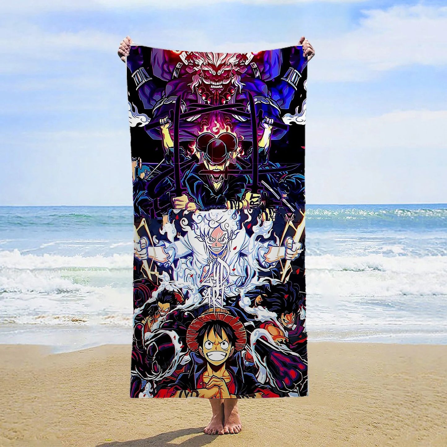 One Piece-strandlaken - Episch gevecht van Gear 5 Luffy