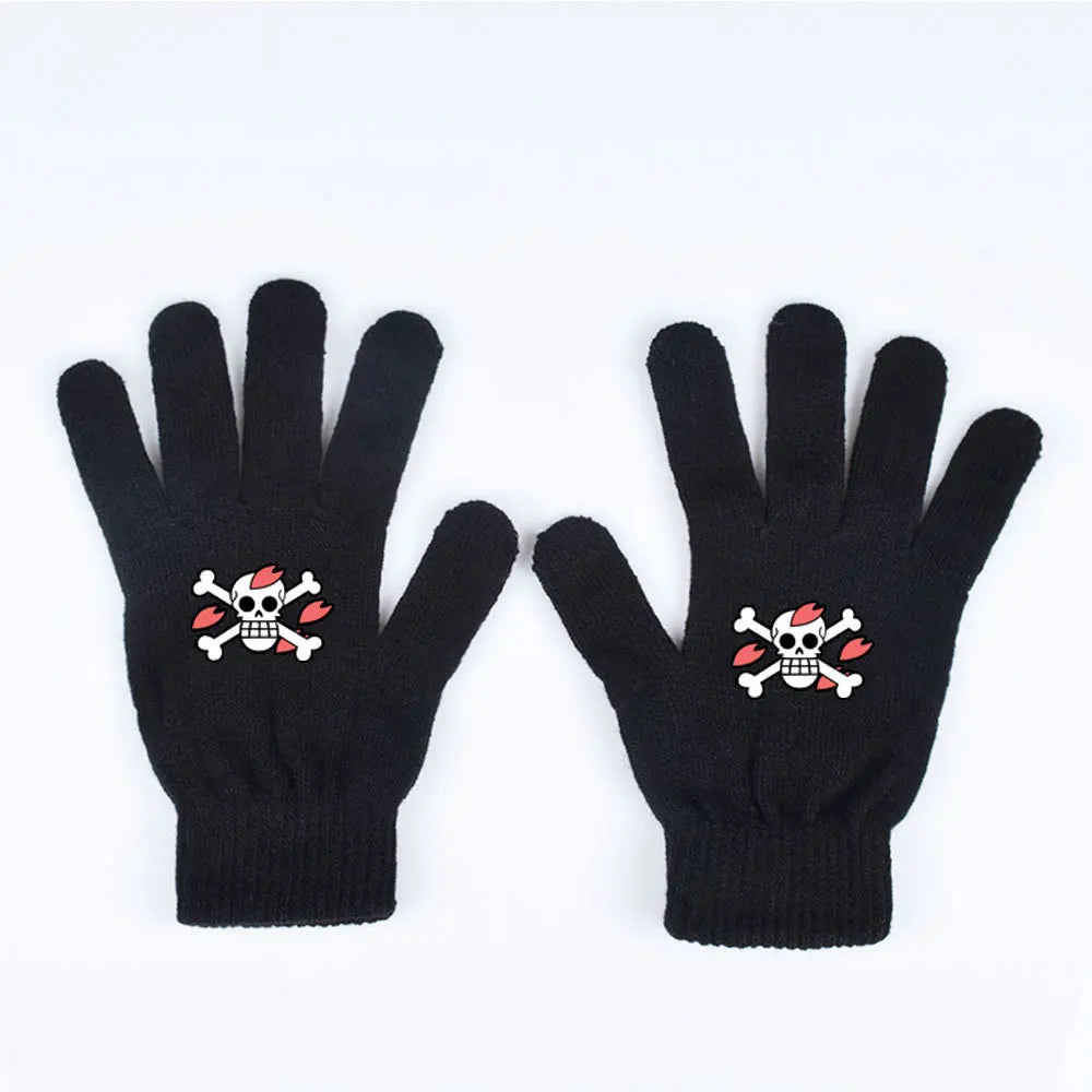 One Piece-handschoenen – Rode piratenschedel met tanden
