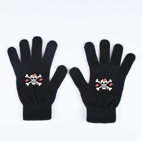 One Piece-handschoenen – Rode piratenschedel met tanden