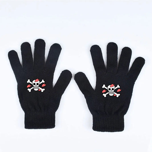 One Piece-handschoenen – Rode piratenschedel met tanden