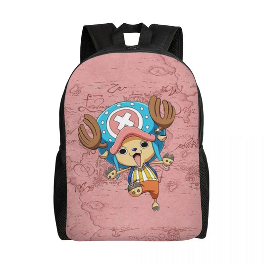 Tony Tony Chopper One Piece-rugzak – getextureerde roze achtergrond