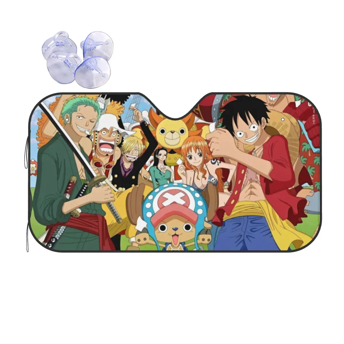 One Piece-autozonnescherm - Mugiwarapiraten op de oceaan