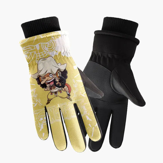 One Piece-handschoenen – Gele illustratie van Usopp