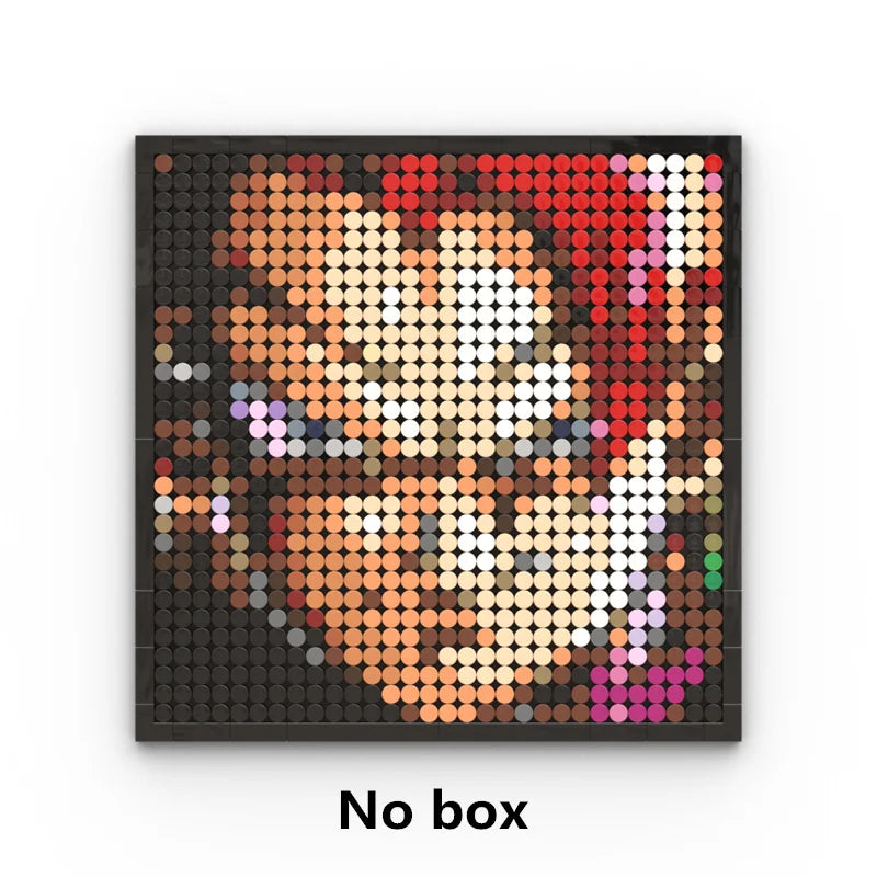 One Piece-pixelkunst-mozaïekschilderij - Portret van Roronoa Zoro (steentjes)