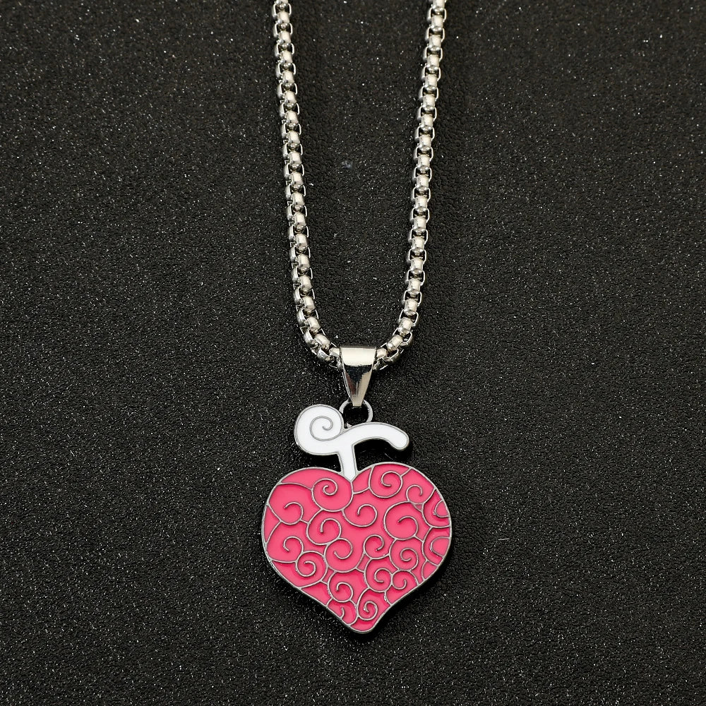 One Piece-ketting – Metalen hartvormige hanger van Trafalgar Law