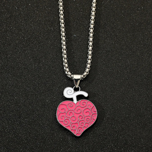 One Piece-ketting – Metalen hartvormige hanger van Trafalgar Law