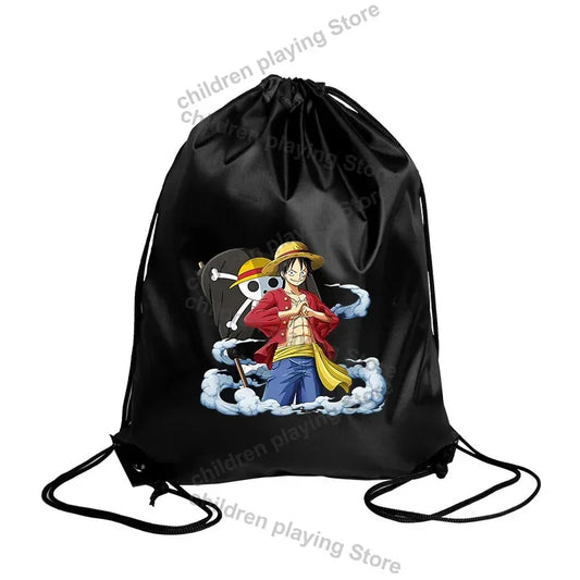 One Piece-gymtas met trekkoord – Zittende illustratie van Monkey D. Luffy