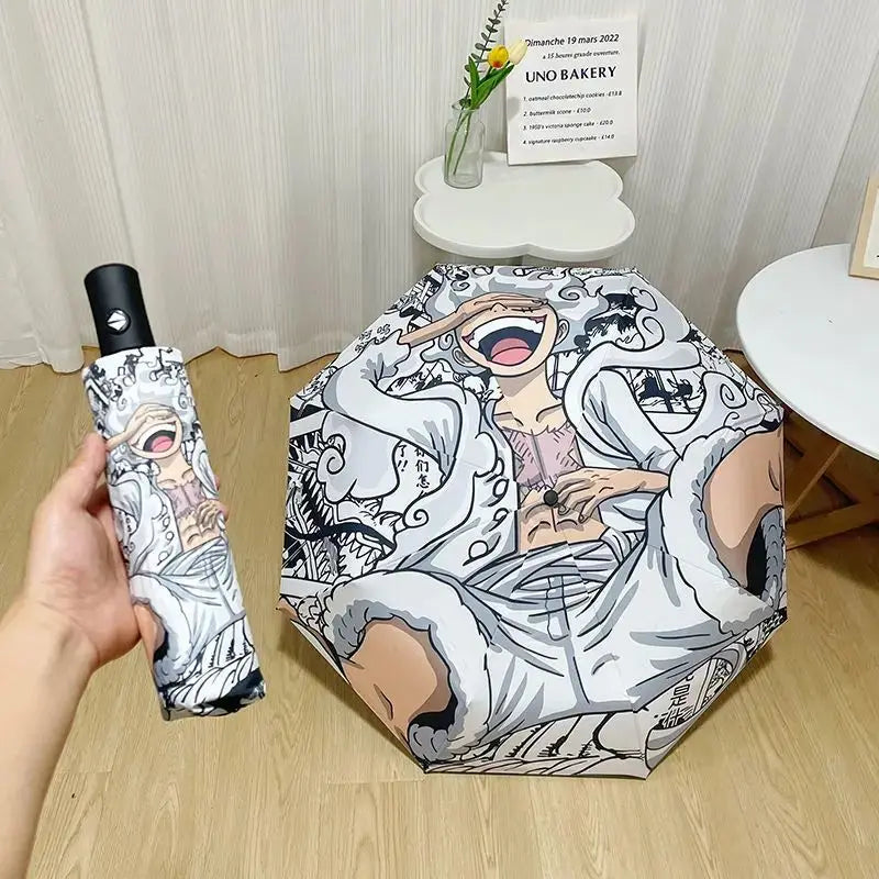 One Piece-paraplu - mangapatroon "Wanted" (zwart-wit)