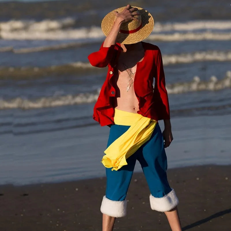 One Piece-strohoed - Monkey D. Luffy (klassiek met koord)
