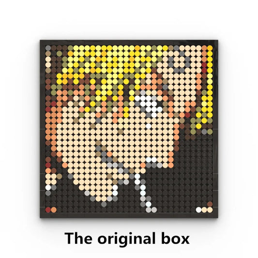 One Piece-pixelkunst-mozaïekschilderij - Portret van Roronoa Zoro (steentjes)
