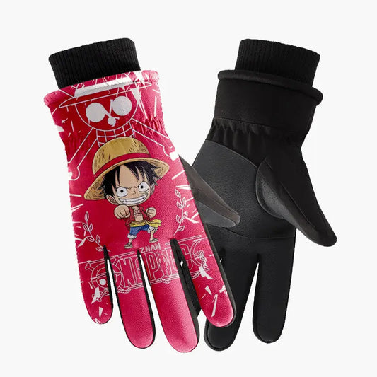 One Piece-handschoenen – Rode illustratie van Monkey D. Luffy