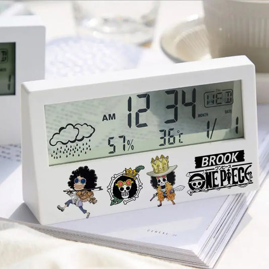 One Piece-digitale wekker - Brook & bemanning (Wit)