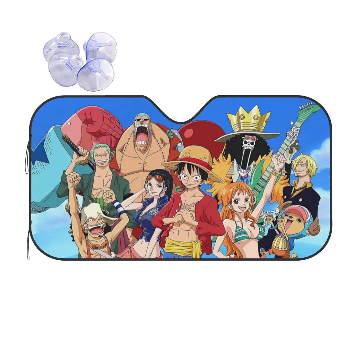 One Piece-autozonnescherm - De Strohoeden aan de horizon