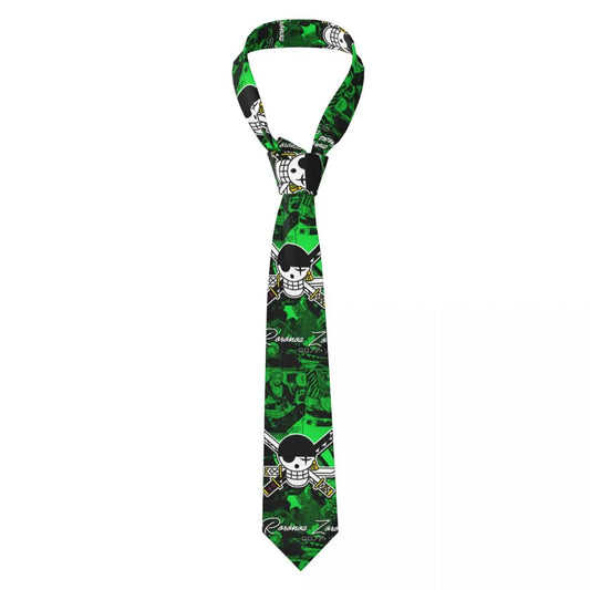 One Piece-stropdas – Groen Piratenmotief