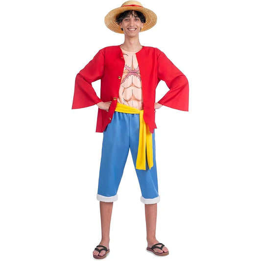 One Piece-kostuum - Volwassenenoutfit Monkey D. Luffy (complete set)
