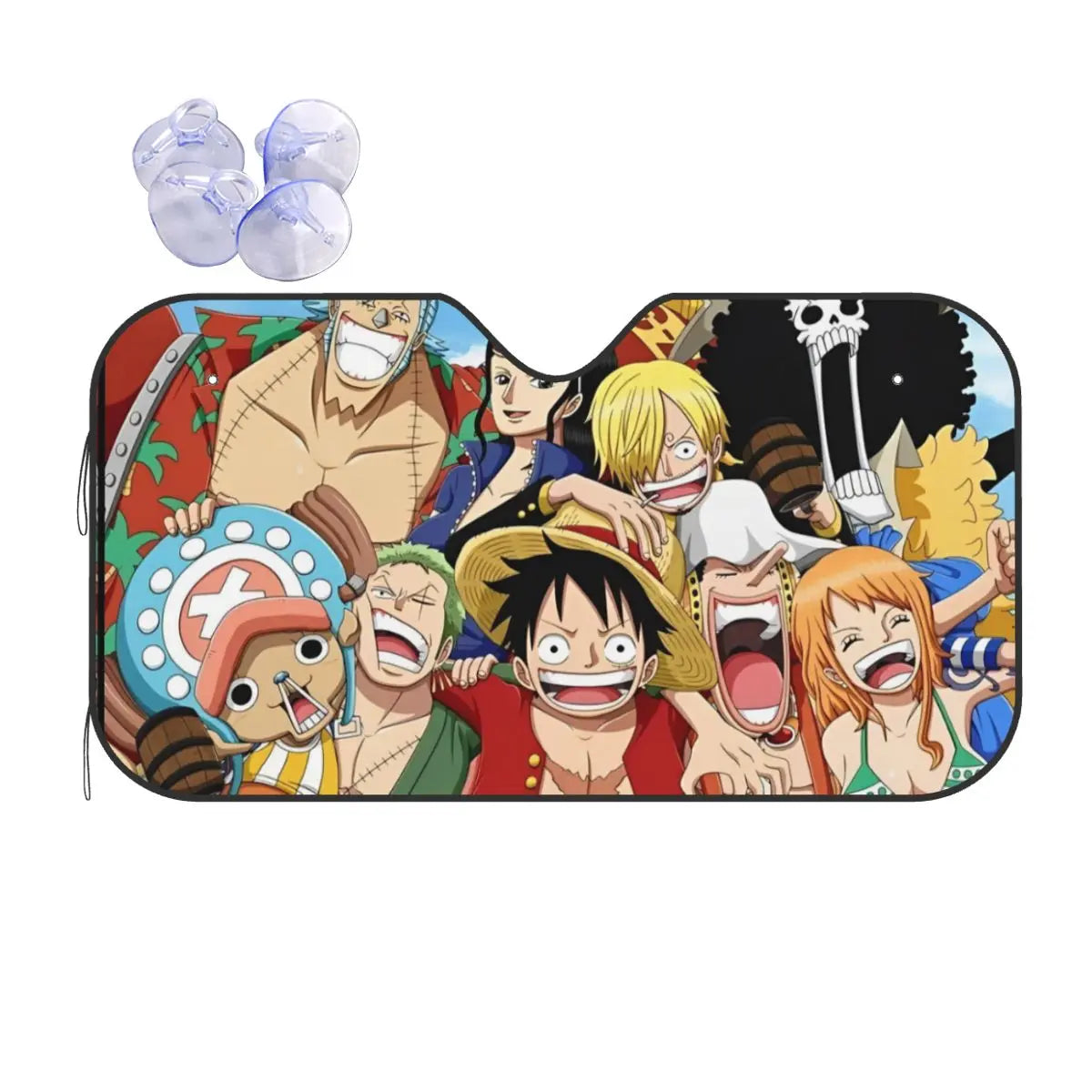One Piece-zonwering voor de auto - Illustratie van de volledige bemanning (zijkant)