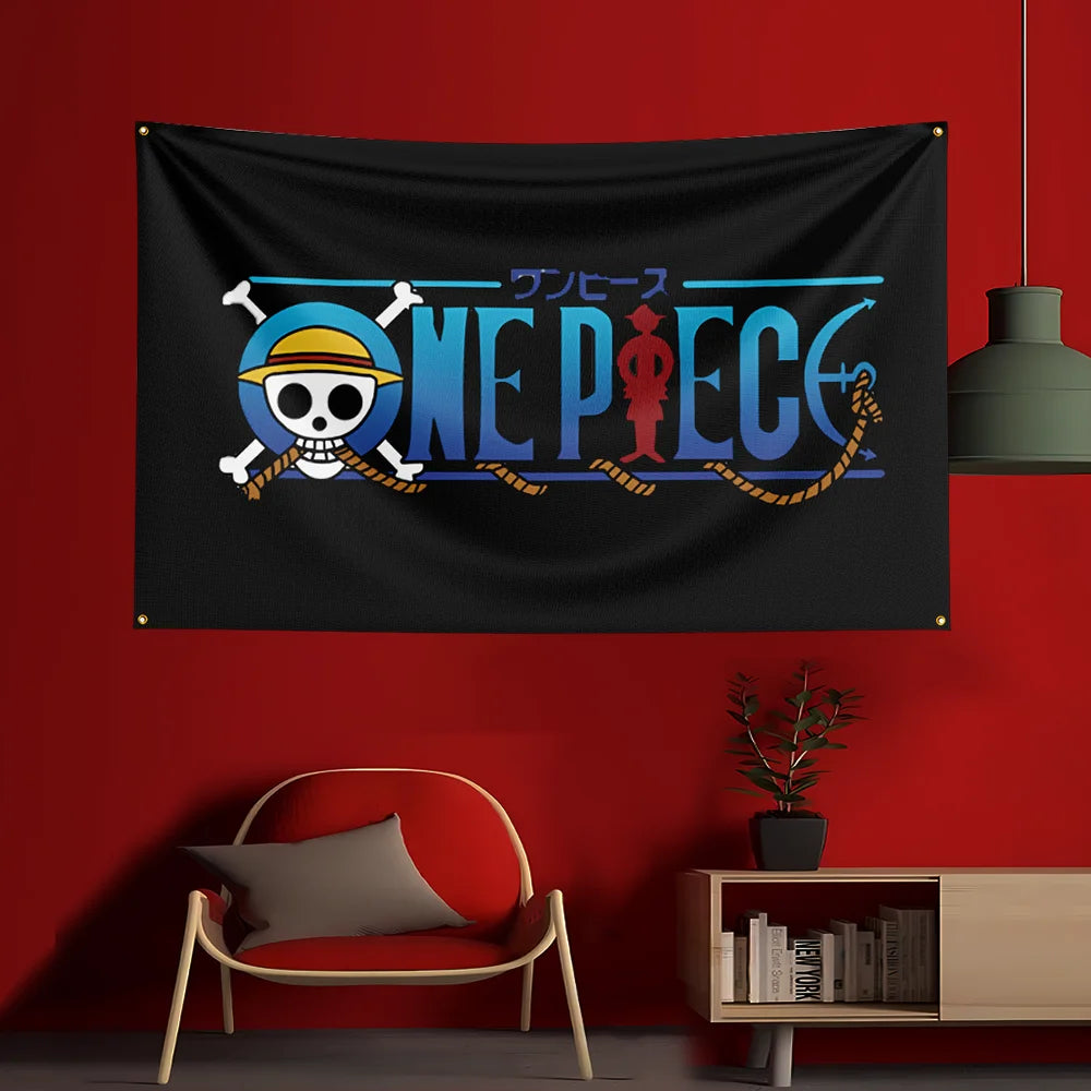 One Piece-poster - klassiek Jolly Roger-logo (zwart)