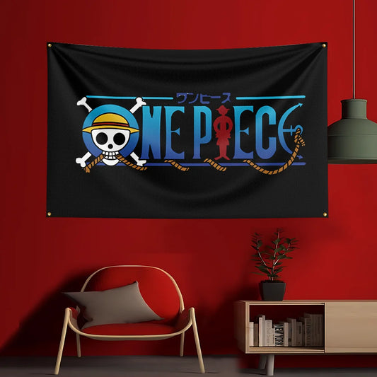One Piece-poster - klassiek Jolly Roger-logo (zwart)
