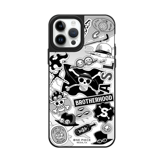 One Piece-iPhonehoesje – Zwart-witillustratie